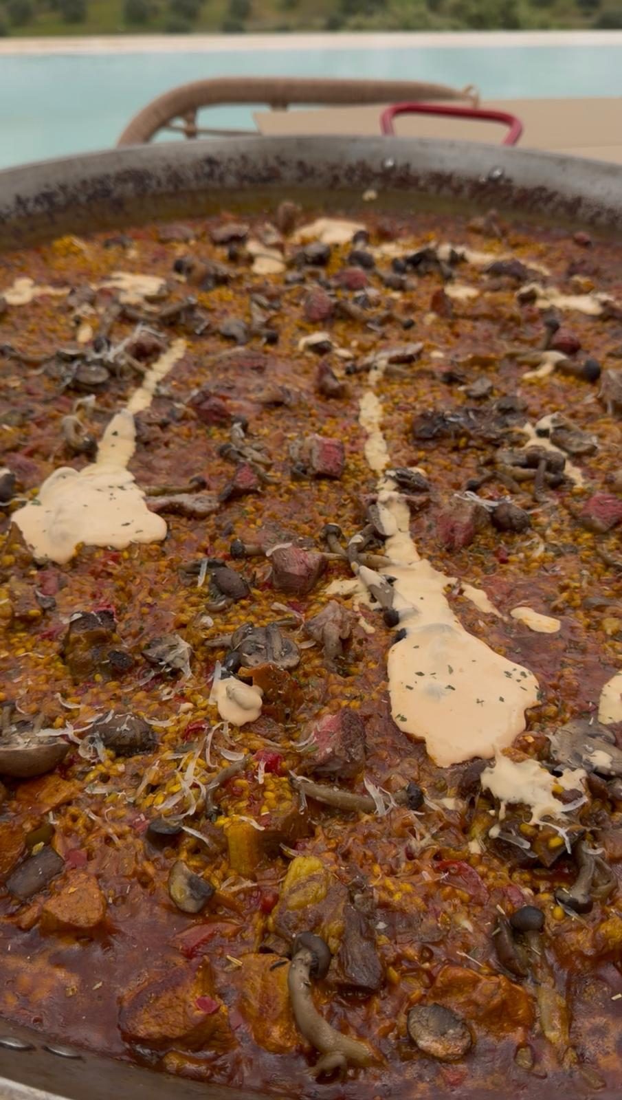 Arroz de secreto ibérico con setas